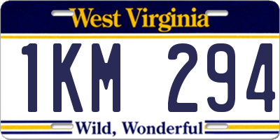WV license plate 1KM294