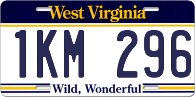 WV license plate 1KM296