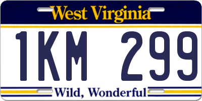 WV license plate 1KM299