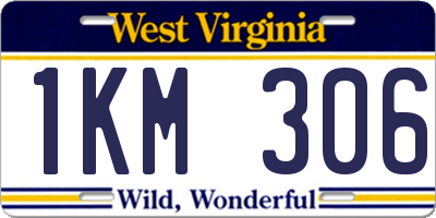 WV license plate 1KM306