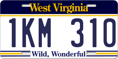 WV license plate 1KM310