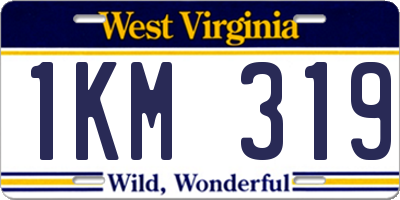 WV license plate 1KM319