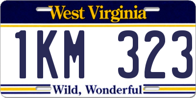 WV license plate 1KM323