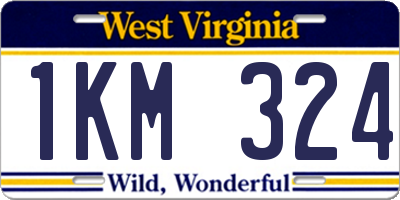 WV license plate 1KM324