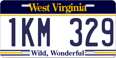 WV license plate 1KM329