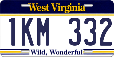 WV license plate 1KM332