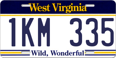 WV license plate 1KM335