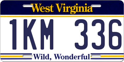 WV license plate 1KM336