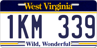 WV license plate 1KM339