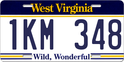 WV license plate 1KM348