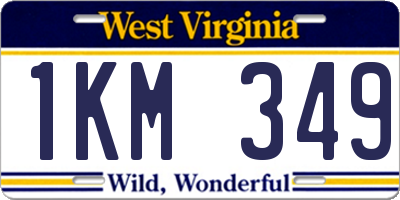 WV license plate 1KM349