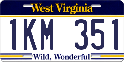WV license plate 1KM351