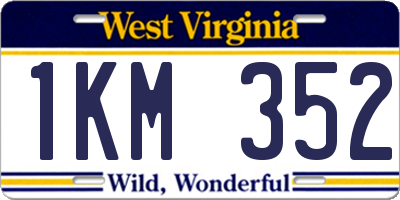 WV license plate 1KM352