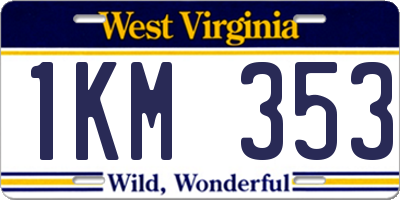 WV license plate 1KM353