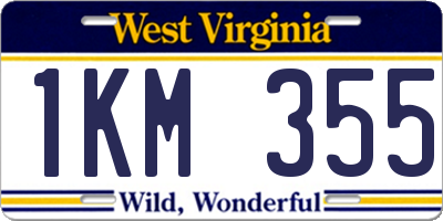 WV license plate 1KM355