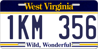 WV license plate 1KM356