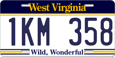 WV license plate 1KM358