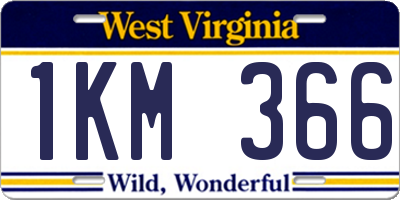 WV license plate 1KM366