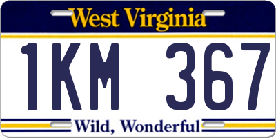 WV license plate 1KM367