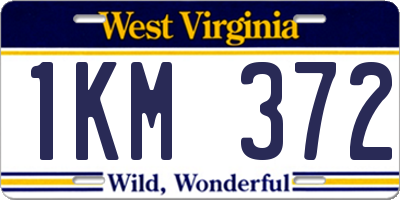 WV license plate 1KM372