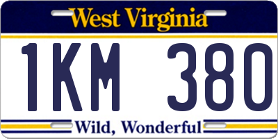 WV license plate 1KM380