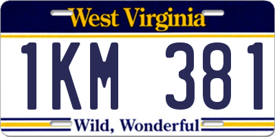 WV license plate 1KM381