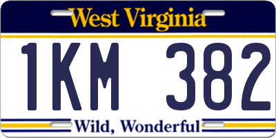 WV license plate 1KM382