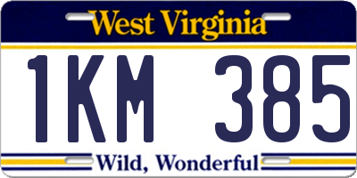 WV license plate 1KM385