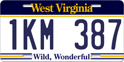 WV license plate 1KM387