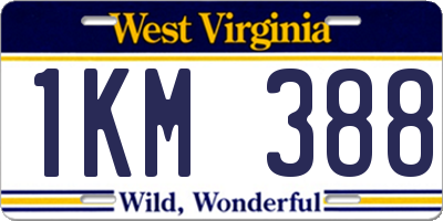 WV license plate 1KM388