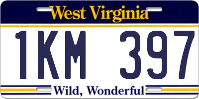 WV license plate 1KM397