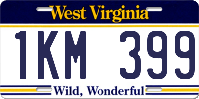 WV license plate 1KM399