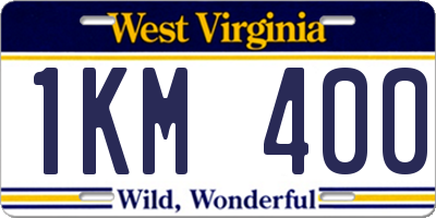 WV license plate 1KM400