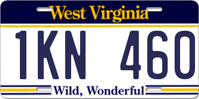 WV license plate 1KN460
