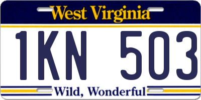 WV license plate 1KN503