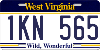 WV license plate 1KN565
