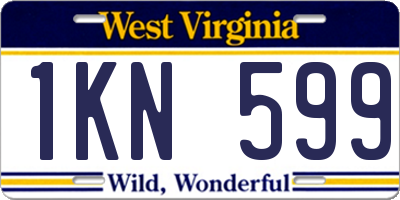 WV license plate 1KN599