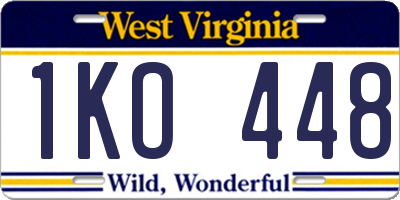 WV license plate 1KO448
