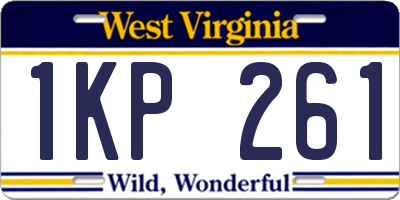 WV license plate 1KP261