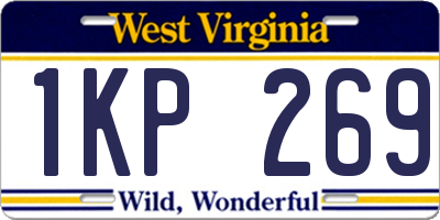 WV license plate 1KP269