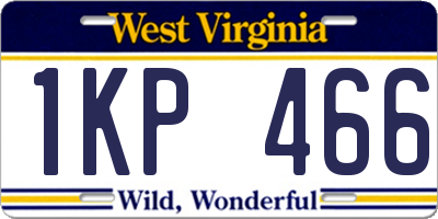 WV license plate 1KP466