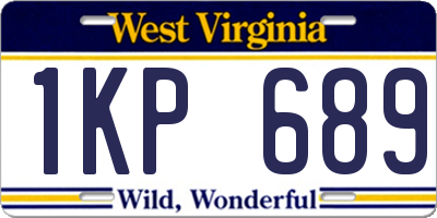 WV license plate 1KP689
