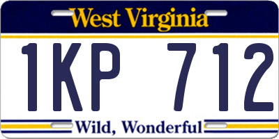 WV license plate 1KP712