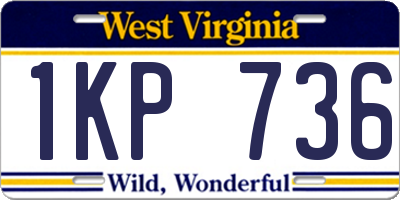 WV license plate 1KP736