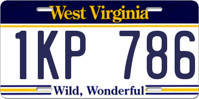 WV license plate 1KP786