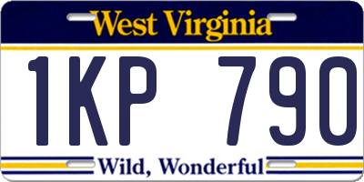WV license plate 1KP790