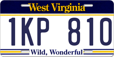 WV license plate 1KP810
