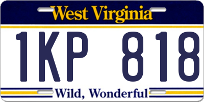 WV license plate 1KP818