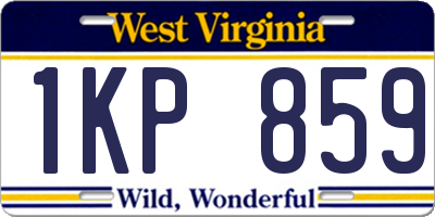 WV license plate 1KP859