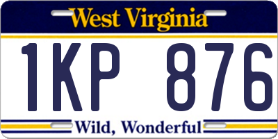 WV license plate 1KP876